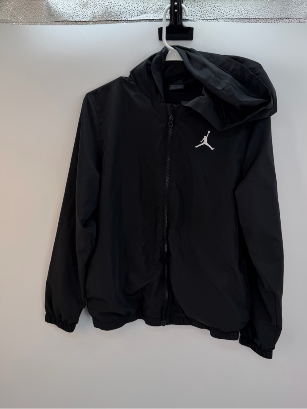 Jordan Brand Youth L Black Windbreaker Hoodie Zip Jacket Jumpman 🖤